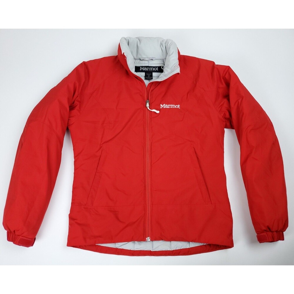Small Men's Marmot Windstopper Down Jacket Red full zip coat